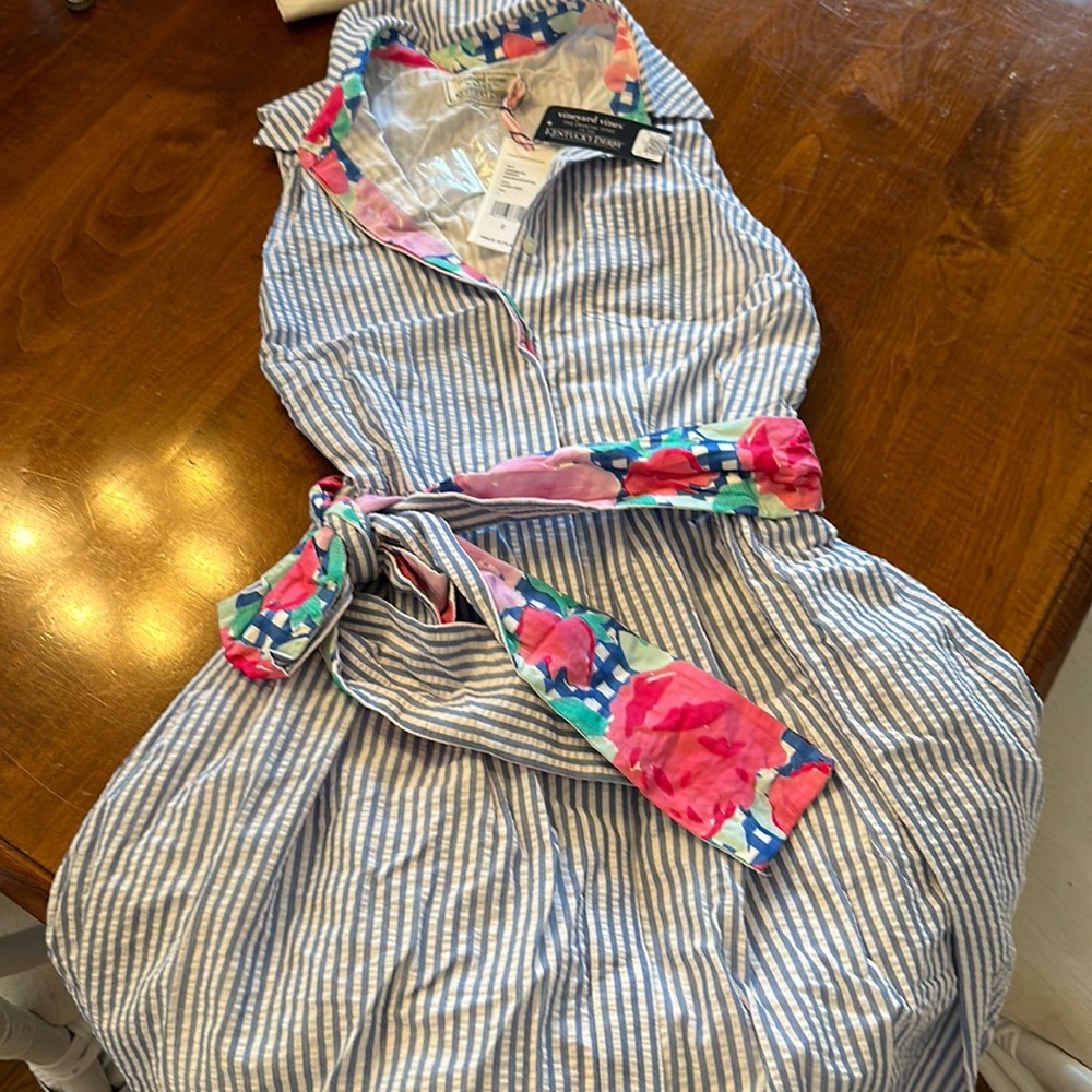 Vineyard vines seersucker shirt dress